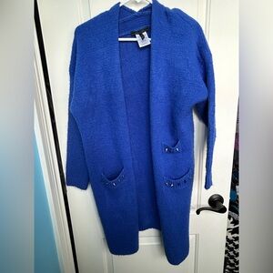 BCBGMaxAzria Royal Blue Women's Cardigan with Stud Accents